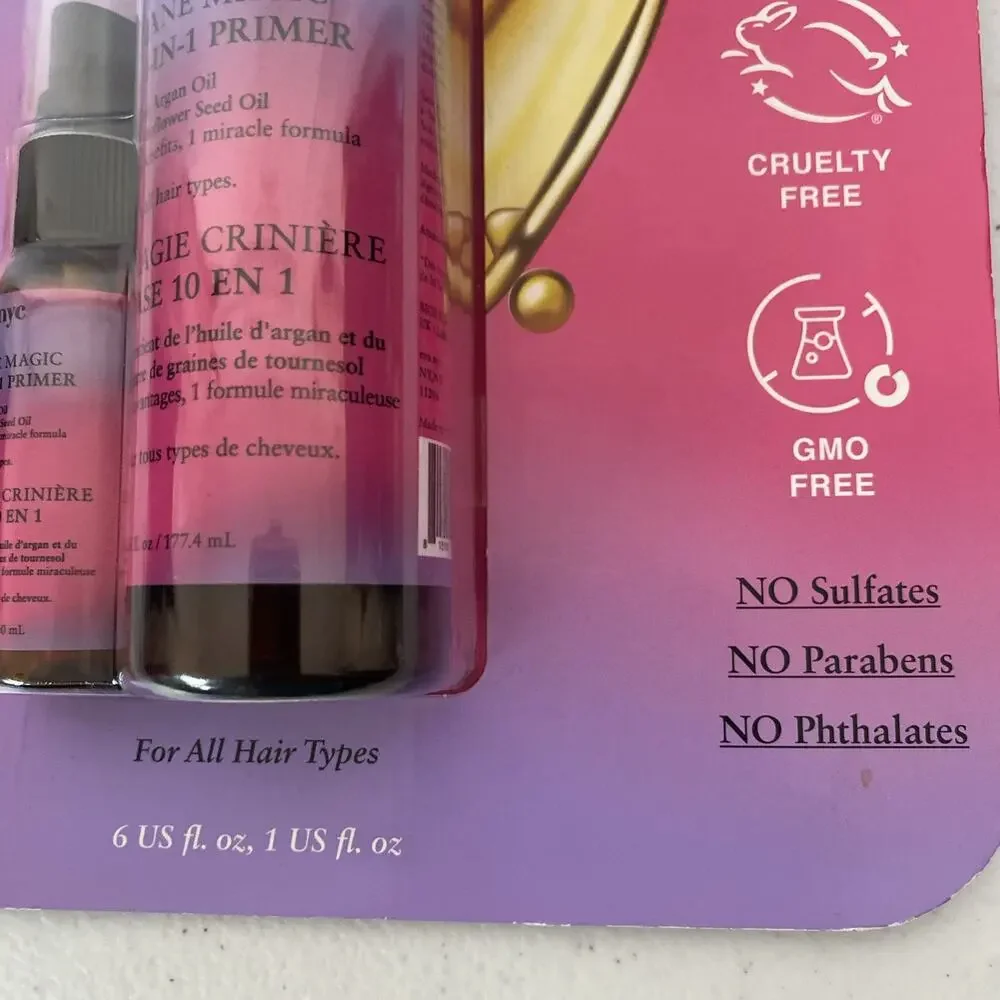 Eva NYC Mane Magic 10-in-1 Primer FULL SIZE (6 oz) & 1 OZ Travel Size new sealed